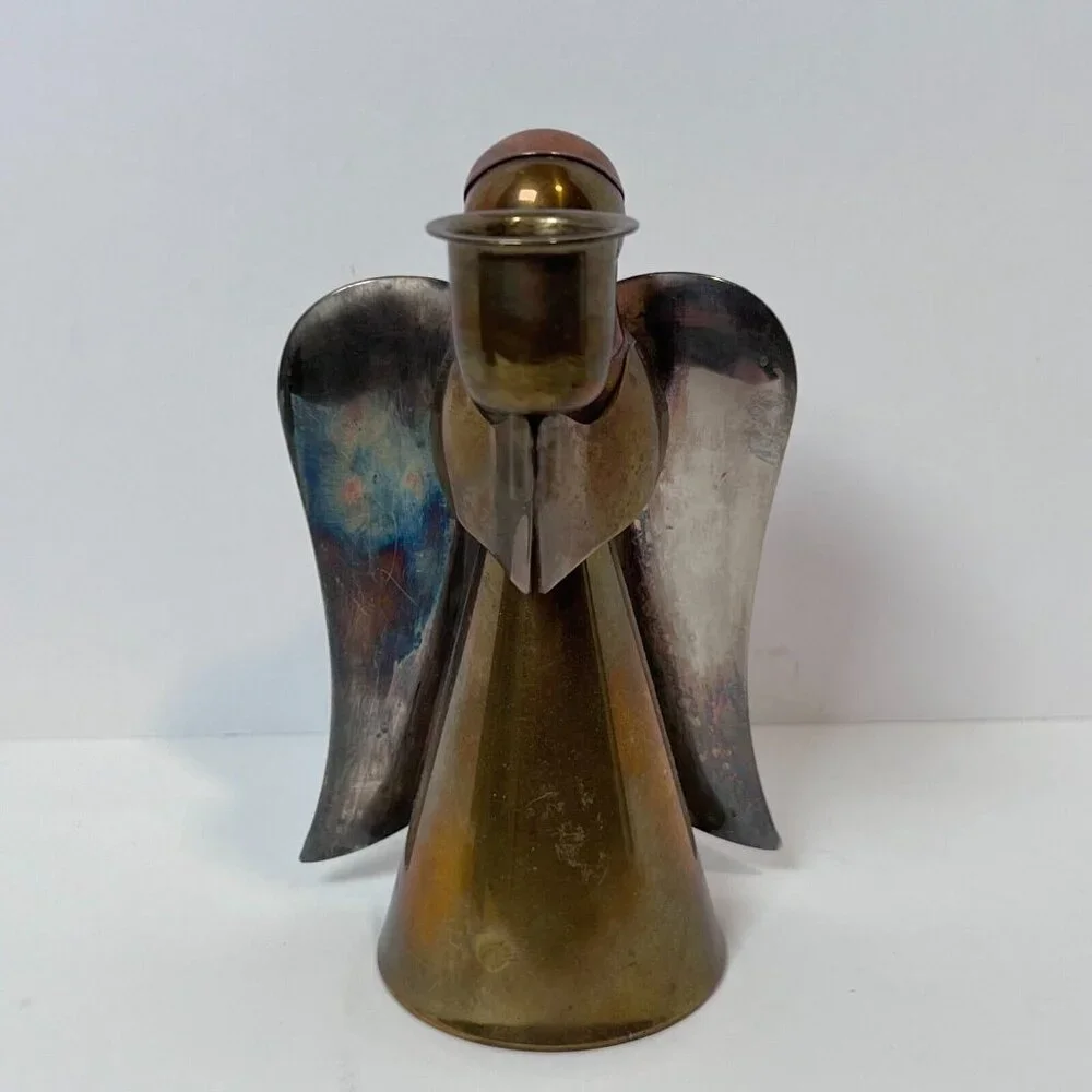 Brass and Copper‎ Angel Candle Holder made in Hong Kong 6